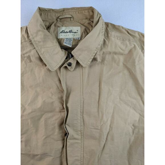 Mens Eddie Bauer Full Zip Long Sleeve Outdoor Jacket Size XL Tan Pockets - Picture 3 of 8